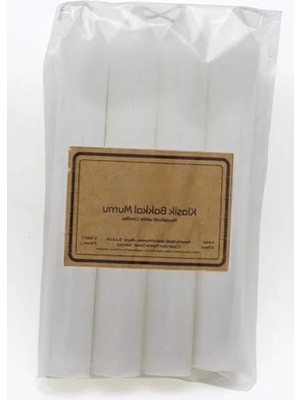 Esranın Dünyası Klasik Beyaz Paraffin Mum Seti - 4'lü Paket