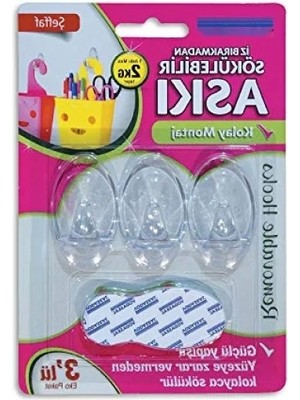 Esranın Dünyası 3'lü Şeffaf Iz Bırakmayan Askı, 2 kg Taşıma Kapasitesi