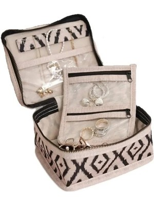 Esranın Dünyası Seyahat Için Kompakt Takı ve Makyaj Düzenleyici Çantası