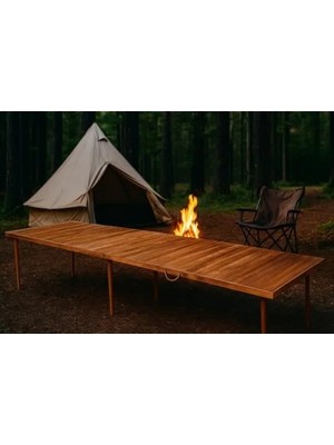 Esranın Dünyası Çok Amaçlı Katlanır Ahşap Masa - 75X228 cm