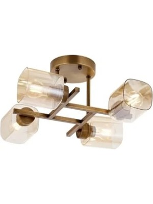 Esranın Dünyası Modern Avize E27 Metal Cam 44CM - Eskitme Kaplama