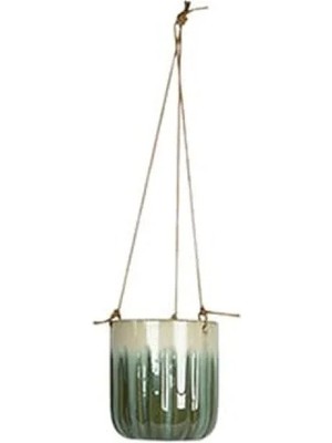 Esranın Dünyası 10 cm Çapında Askılı Seramik Saksı - Ocean Renk