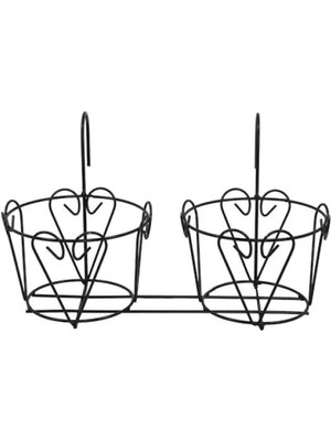 Esranın Dünyası Metal Ferforje 2'li Balkon Saksısı, 42X19X24 Cm, Şık ve Dekoratif