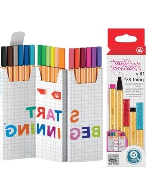 Esranın Dünyası 18 Renkli Fineliner Kalem Seti, Uzun Süreli Kullanım Için Metal Uç