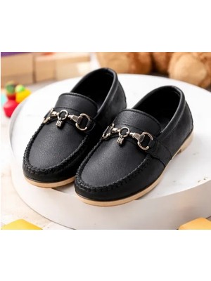 Rexba Erkek Çocuk Siyah Tokalı Mokasen Loafer