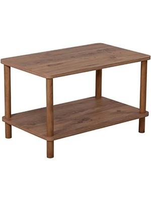 Esranın Dünyası Orta Sehpa - Ahşap Ayaklı Iki Katlı Tasarım