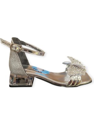 Minican 151 Taşlı Kelebek Toka Topuklu Çocuk Abiye Sandalet