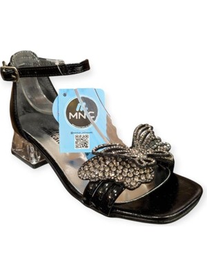 Minican 151 Taşlı Kelebek Toka Topuklu Çocuk Abiye Sandalet