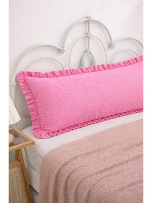 Altınpamuk Uzun Yastık Kılıfı Pembe Fırfırlı 50X135 cm