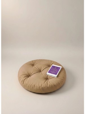 Gullfoss Kahve Yuvarlak Mini Yer Minder Yer Puf 60X60 cm