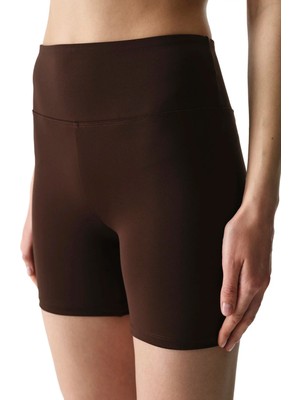 Penti Kahverengi Yüksek Bel Kısa Tayt