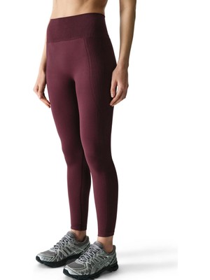 Penti Bordo Dikişsiz Seamless Yüksek Bel Tayt