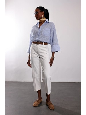 5in1Canpolat Beyaz Yüksek Bel Tensel Baggy Jean 3001