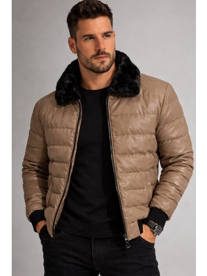 Zagmen Erkek Suni Deri Mont -Su Soğuk Geçirmez
