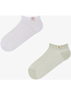 Penti 3 Çift Pamuklu  Yaz Temalı Dokuma Etiketli Patik Çorap