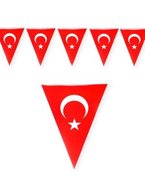 BenimMarifetlerim Ay Yıldız Baskılı Üçgen Flama 10 Adet