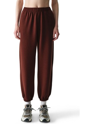 Penti Kahverengi İpeksi Dokunuş Silky Touch Kontrast Detaylı Yüksek Ayarlanabilir Bel Eşofman Altı