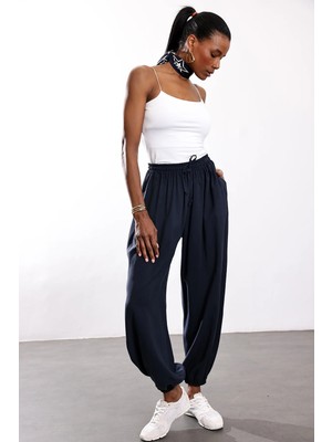 5in1Canpolat Lacivert Beli Lastikli Jogger Pantolon 11627