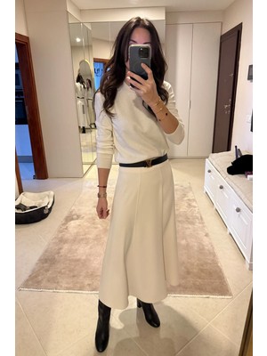 5in1Canpolat Bej Kloş Etek