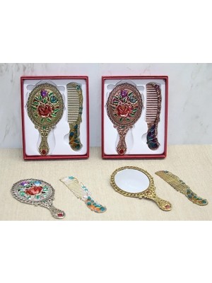 Özfırat Pvc Yapı Gül Tasarimi Ayna ve Tarak Seti Küçük Boy