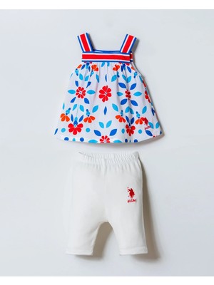 U.S. Polo Assn. U.s. Polo Assn Kız Bebek2 Li Taytlı Takım Mavi- Beyaz