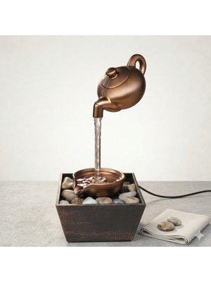 Hediye Masaüstü Dekoratif Su Şelalesi Meditasyon Sakinleştirici Çaydanlık Akan Su Tasarımı Ev Dekoru Obje