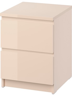 IKEA Malm Açık Turuncu-Parlak Cila Komodin