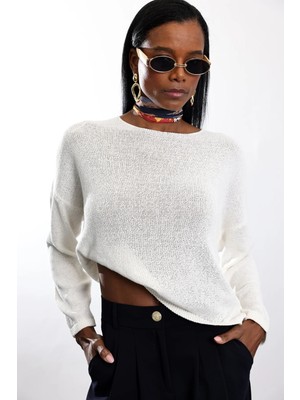 5in1Canpolat Ekru Bisiklet Yaka Mevsimlik Triko 251007