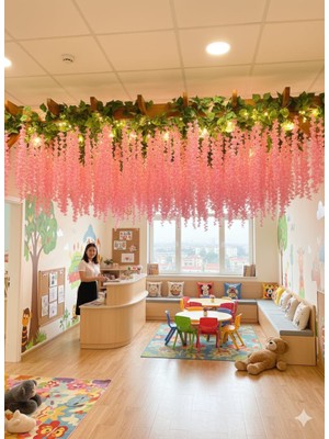 Miha Deco 12LI Pembe Sarkan Akasya Çiçeği Nişan Düğün Dekor Süslemesi