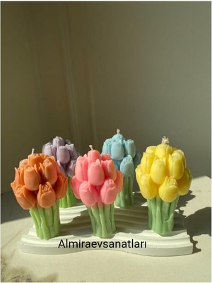 5 Li Renklı Lale Buket Çok Renkli