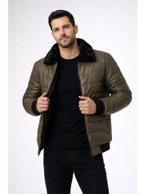 Zagmen Erkek Suni Deri Mont -Su Soğuk Geçirmez