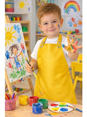 Çocuk Faliyet Önlüğü( Yemek-Boyama) Suni Deri
