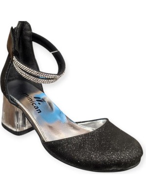 Minican BR-161-26 Topuklu Yanları Açık Çocuk Abiye Ayakkabı