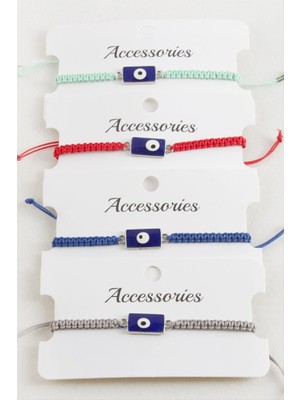 Aesco Dikdörtgen Nazar Makrome Örgülü Bileklik