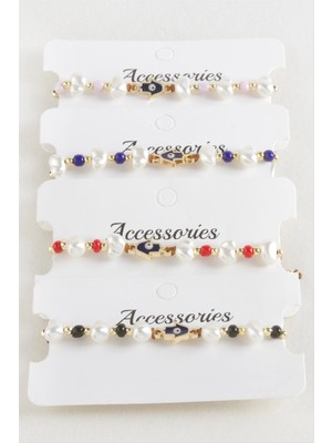 Aesco Ftm Ana Eli Boncuk Inci Makrome Ip Bileklik