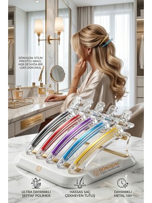 Transformacion Kristal  Profesyonel Şeffaf Kuaför Saç Klips Toka Seti 5'li 722996