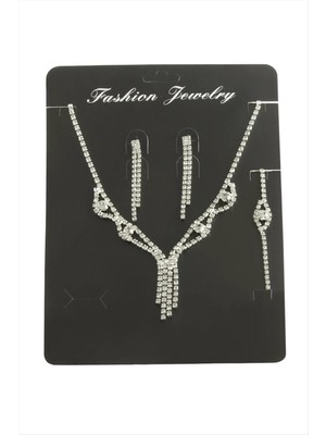 Aesco Sallantılı Taşlı Set Kolye