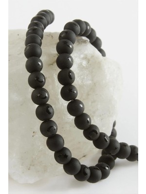 Aesco Ay Yıldız Desenli Onix Taşı 8 mm