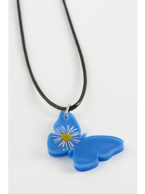 Aesco Kelebek Oval Epoksi Kolye