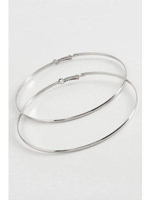 Aesco Düz Metal Halka Küpe 8-9-10 cm