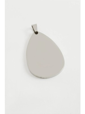 Aesco Oval Isim Yazılabilir Çelik Kolye Ucu 4,5 cm