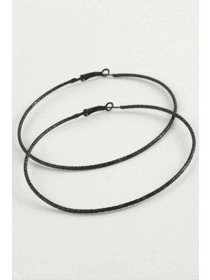 Aesco Çizgili Metal Halka Küpe 8-9-10 cm