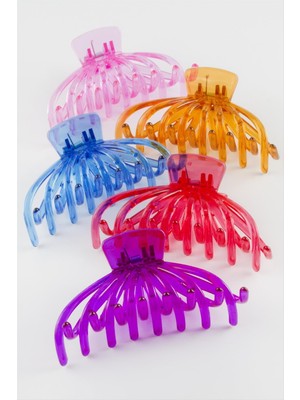 Aesco Şeffaf Renkli Oval Mandal Toka 11 cm