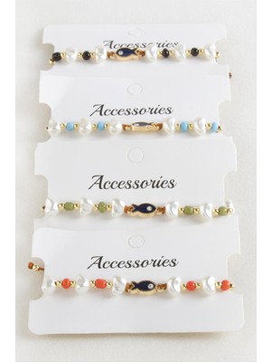 Aesco Balık Inci Boncuk Makrome Ip Bileklik