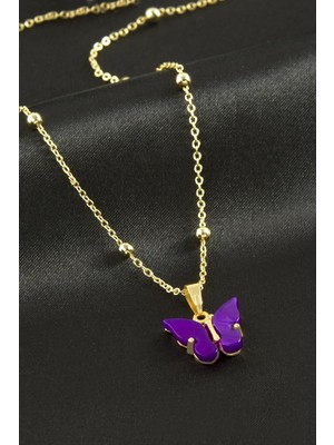 Aesco Kelebek Figürlü Polyester Kolye