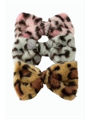 Aesco Leopar Desenli Fiyong Tüylü Otomatik Toka 14 cm