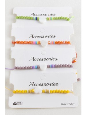 Aesco Kalp Sedef Kristal Makrome Ip Bileklik