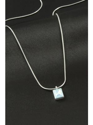 Aesco Dikdörtgen Çelik Kolye