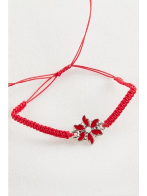 Aesco Papatya Makrome Örgülü Bileklik