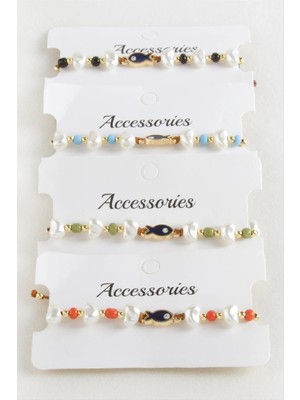 Aesco Balık Inci Boncuk Makrome Ip Bileklik